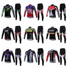 TELEYI Winter Men Long Sleeve Cycling Jersey MTB Bicycle Clothing Sets Sports Ropa Ciclismo Bike Jersey Long Pants Pad Sets 2024 - buy cheap