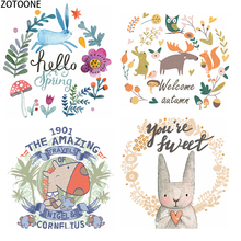 ZOTOONE Flower Animals Patches for Clothing DIY Heat Transfers Thermal for T-shirts Stickers Applications Iron on Stickers Gifts 2024 - buy cheap