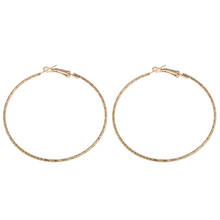 Big Circle Silver color Hoop Earrings Women Gold Silver Fashion Punk Jewelry Accessories Fashion Lady's Large Round Loop Earring 2024 - buy cheap