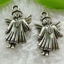 Encantos de Ángel de plata antigua de 240 piezas 24x14mm #519 2024 - compra barato