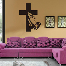 Cross Christian Wall Stickers Quotes for Living Room Bedroom Pattern Fashion Style Vinyl Decals Wallpaper Poster Murals K812 2024 - buy cheap