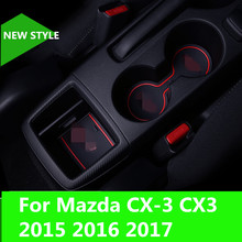 Tapete de borracha para porta de carro, almofada antiderrapante para copo, acessório de decoração para portão estiloso para mazda visual cx3 2015 2016 2017 2024 - compre barato