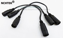 NCHTEK Dual DC 5.5x2.1mm Female To Female Power Connector Cable For CCTV Systems/Free shipping/10PCS 2024 - buy cheap