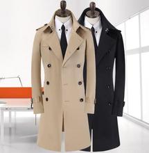 mens long trench coat Korean men plus size 9XL spring new business casual gentleman double-breasted long jacket men 2024 - buy cheap