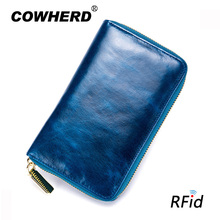Travel Documents Case Credit Card Wallet RFID Protection Purse Bag Oil Wax Genuine Cow Leather Passport Holder For Women and Men 2024 - купить недорого