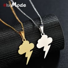 ELSEMODE Simple Dark  Cloud Lightning Women Pendant necklaces Gold Titanium Steel Weather necklace for Girlfriends Gifts Jewelry 2024 - buy cheap