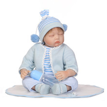 NPK Fashion reborn babies dolls 22" sleeping newborn baby silicone vinyl dolls for girls toys bebe alive reborn boneca 2024 - buy cheap