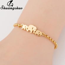 Shuangshuo-brazaletes de elefante hechos a mano para mujer, pulsera de eslabones de cadena de animales, pulseras de acero inoxidable para mujer, accesorios 2024 - compra barato