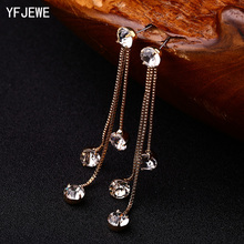 YFJEWE новые модные серьги-подвески Стразы Короткие индивидуальные кисточки длинный дизайн сережки из сверкающих кристаллов женские серьги ... 2024 - купить недорого
