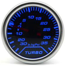 Универсальный автомобильный манометр Boost Turbo, светодиодсветодиодный Синяя лампа, 52 мм, диапазон измерений-30 дюймов, рт. Ст. ~ 35 фунтов на кв. дюйм 2024 - купить недорого