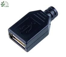 Conector USB hembra de 4 pines con cubierta de plástico negro, 10 Uds., tipo A, nuevo 2024 - compra barato