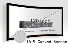 Pantalla de proyección transparente acústica 120 pulgadas marco fijo curvo 16:9 pantallas de proyector de montaje en pared DIY 2024 - compra barato