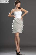 Lindo vestido plissado em camadas de coquetel sem alças frete grátis 2024 - compre barato