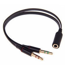Adaptador de entrada para microfone de ouvido pc, divisor conectado macho 1 fêmea 3.5mm fêmea para 2 machos divisor y cabo de áudio auxiliar 2024 - compre barato