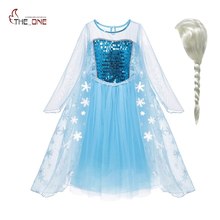 MUABABY-vestido de Elsa para niñas, ropa de manga larga con lentejuelas, disfraz de reina de la nieve, princesa Elsa, vestidos de fiesta para niños 2024 - compra barato