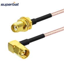 Superbat SMA Female Bulkhead to Male Right Angle Connector RF Pigtail Extension Cable RG316 10cm for Wi-Fi Radios 2024 - buy cheap