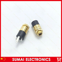 Free shipping 100pcs Gold Plating 3.5mm headphone jack 3.5mm Audio Jack 3 feet vertical two-channel 2024 - buy cheap