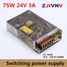 75W 24V 3.2A Modo de interruptor LED dispositivos de luz de conmutación fuente de alimentación AC-DC de entrada 100/110/220/230V S-75-24 2024 - compra barato