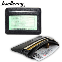 Top Quality  leather card holder wallet one piece id card student worker punch in and out simple style cheap free ship 2024 - buy cheap