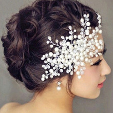 Bridal Headpiece Headband Wedding Bride Hair Accessories Crystal Combs for Women Hair Ornaments Braid Jewelry Pearl Head Piece 2024 - buy cheap