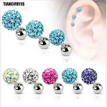 TIANCIFBYJS 1pcs Tragus Piercing Ear Cartilage Earring 316L steel Body Jewelry Helix Daith Ear Piercing For Woman Labret Lip Bar 2024 - buy cheap