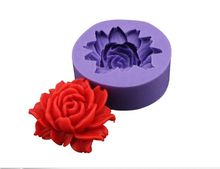 Molde de silicone flor rosa 3d, acessório de cozimento para bolo chocolate 2024 - compre barato