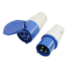 220-250 V AC 16A IP44 2 P + E IEC309-2 Pin redondo Industrial enchufe azul blanco 2024 - compra barato
