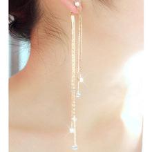 Women's Rhinestone Super Long Tassels Drop Dangle Cocktail Party Linear Earrings 2024 - buy cheap