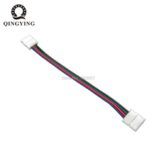 Conector de Cable de tira LED, accesorio de 10mm, 4 pines con un extremo adecuado para tiras RGB 5050 3528, 20 unids/lote, Envío Gratis 2024 - compra barato