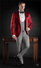 Tpsaade conjunto de terno de casamento masculino, 3 peças, blazer formal, jaqueta, colete, calças, feito sob encomenda 2024 - compre barato
