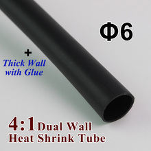 Tubo termo retrátil de 1 com 6mm 4:1, tubo com cola adesiva revestido com dupla parede, tubulação isolante e cobertura, kit de cabo 2024 - compre barato