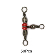 Conector de pesca de anillo, equipo de accesorios de aparejos, rodamiento Triple giratorio, Conector de acero inoxidable, 50 Uds. 2024 - compra barato