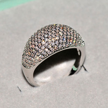 Anéis de prata esterlina clássica transparente completa, zircônia cúbica cristal geométricos empilháveis para mulheres casamento joias finas presente 2024 - compre barato