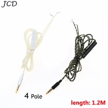 Jcd cabo de áudio de 3.5mm, fone de ouvido diy, substituição, reparo, com microfone, 18 núcleos de cobre 2024 - compre barato