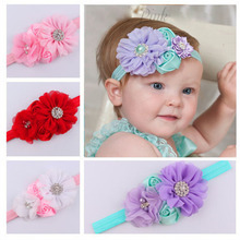 Diademas de flores para niños diadema de flores para niños 24 unids/lote 10 colores que eliges 2024 - compra barato