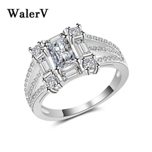 WalerV-abalorio personalizado para hombre y mujer, joyería de moda, cristal blanco, zirconia AAA, mosaico, dedos de boda 2024 - compra barato