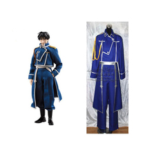 2016 Fullmetal alchemist Roy Mustang cosplay costume blue mens fullmetal alchemist cosplay 2024 - buy cheap