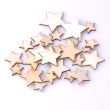 10-30mm Natural Wood Star Scrapbooking Carft DIY Making Home Decoration Accessories 50pcs MT0589 2024 - buy cheap