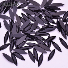 JUNAO 4*15mm Black White Color Acrylic Rhinestones Flatback Horse Eye Crystal Gems Non Sewing Scrapbook Beads Clothes Appliques 2024 - buy cheap