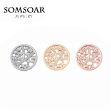 Somsoar Jewelry 5pcs/lot 33MM Moon Cave Crystal Coin Disc Fit For 35MM Stainless Steel Coin Holder Frame Pendant as Women Gift 2024 - buy cheap