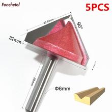 6mm*32mm*90degrees-5PCS,Freeshipping CNC solid carbide End Mill,tungsten steel woodworking insert router bit,wood tools,3D V Bit 2024 - buy cheap