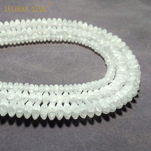 Wholesale Natural Dull Polish Wheel Shape Snow Cracked Crystal Stone Beads For Jewelry Making DIY Bracelet Necklace 15.5'' 2024 - buy cheap