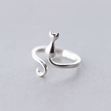 Женское кольцо MloveAcc, регулируемое кольцо из стерлингового серебра 925 пробы с длинным хвостом и кошкой для вечеринки 2024 - купить недорого