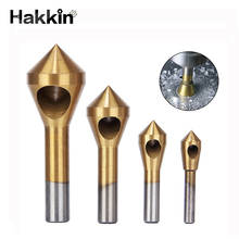 Hakkin 4PCS/set HSS Titanium Coated Countersink & Deburring Drill Bit Hand Tool Set For Cutting Through Metal Wood Drill Bits 2024 - buy cheap