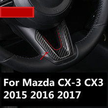 True carbon fiber For Mazda CX-3 CX3 2015 2016 2017 steering wheel trim Sequin Gear Shift Knob Trim Cover Interior Handle 2024 - buy cheap