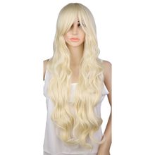 Babyxcaiw-peruca longa loira encaracolada, para cosplay, fantasia, feminina, 70 cm, cabelo sintético, alta temperatura, festa 2024 - compre barato