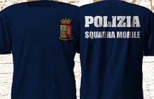 Polizia Di Stato Italia Italy Squadra Mobile Police Department New 2019 Men'S Casual Letter Printed Top Quality Printed Shirts 2024 - buy cheap