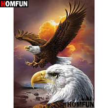 HOMFUN-pintura de diamante 5D DIY "Animal eagle", bordado 3D con diamantes de imitación cuadrados o redondos, regalo de punto de Cruz, decoración del hogar, A00509 2024 - compra barato