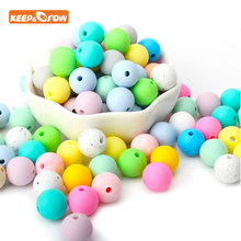 Keep&grow 10Pcs Silicone Beads 12mm Baby Teething Round Teether For Nursing Necklace Rattles Infant Pacifier Chain Toddler Toys 2024 - buy cheap