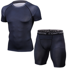 MMA-chándal de compresión para hombre, Conjunto de camiseta ajustada de Fitness, trajes de manga corta, ropa deportiva para gimnasio 2024 - compra barato